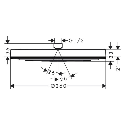 Immagine di Hansgrohe PULSIFY soffione 260, 1 jet, finitura cromo 24140000