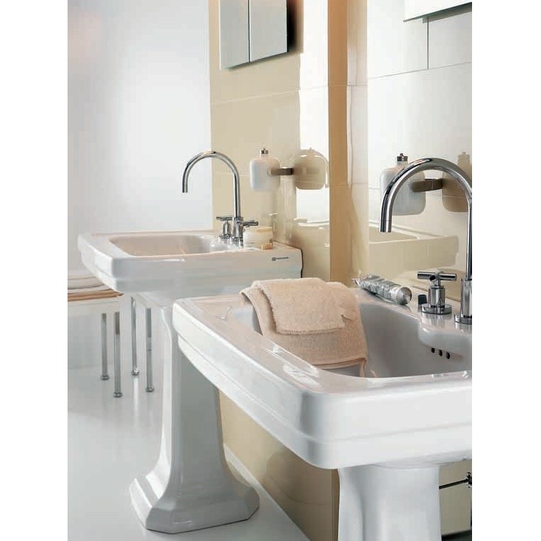 Immagine di Pozzi Ginori Montebianco lavabo 64 a 3 fori, bianco 07021000