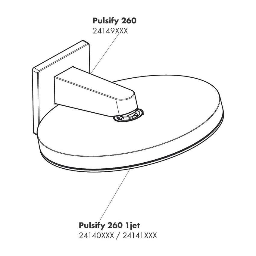 Immagine di Hansgrohe PULSIFY braccio doccia per soffione 260, finitura cromo 24149000