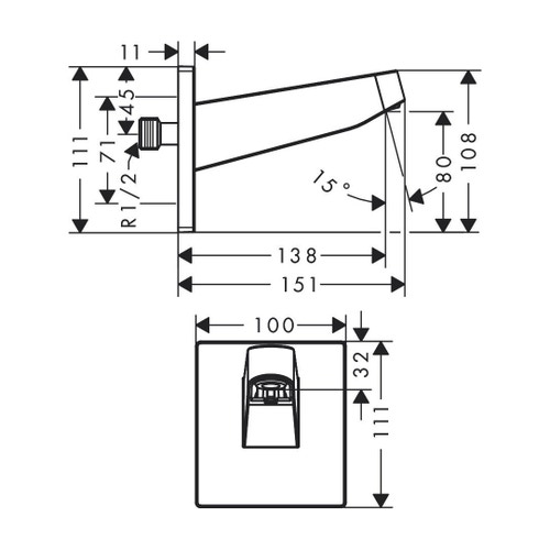 Immagine di Hansgrohe PULSIFY braccio doccia per soffione 260, finitura cromo 24149000