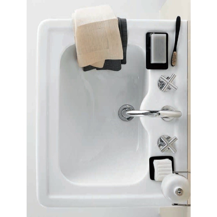 Immagine di Pozzi Ginori Montebianco lavabo 64 a 3 fori, bianco 07021000