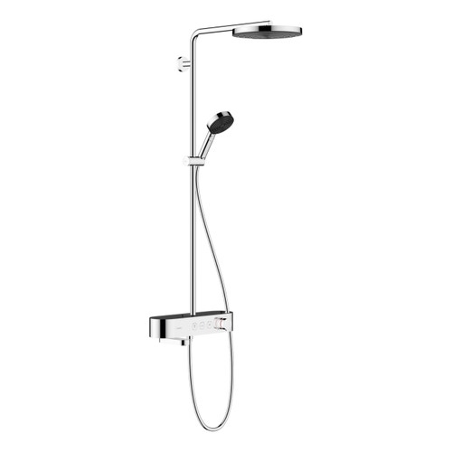 Immagine di Hansgrohe PULSIFY showerpipe 260, 1 jet, con termostatico vasca ShowerTablet 400, finitura cromo 24230000