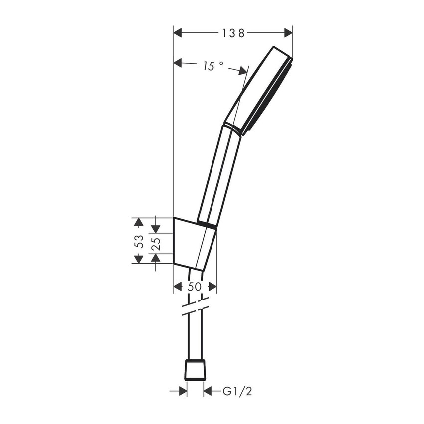 Hansgrohe 24301000 PULSIFY set supporto doccia 105, 1 jet, con flessibile  125 cm, finitura cromo