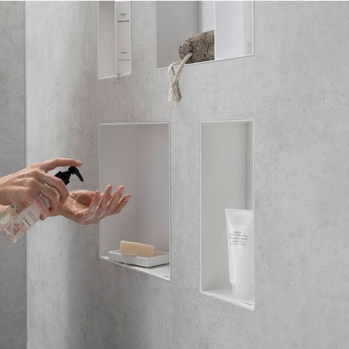 Immagine di Hansgrohe XTRASTORIS ORIGINAL nicchia ad incasso con cornice integrata L.15 H.30 P.10 cm, colore bianco finitura opaco 56057700