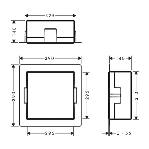 Immagine di Hansgrohe XTRASTORIS MINIMALISTIC nicchia ad incasso senza cornice L.30 H.30 P.14 cm, colore bianco finitura opaco 56079700