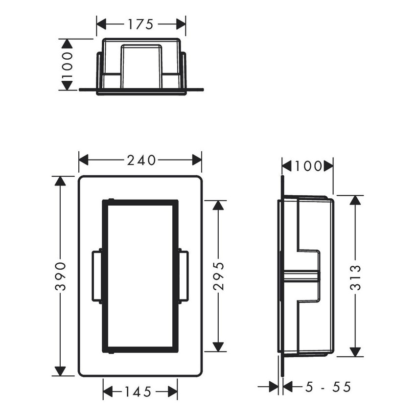Immagine di Hansgrohe XTRASTORIS ROCK nicchia ad incasso con porta, piastrellabile, L.15 H.30 P.10 cm, colore bianco finitura opaco 56082700
