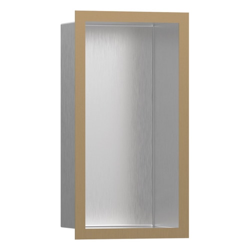 Immagine di Hansgrohe XTRASTORIS INDIVIDUAL nicchia ad incasso in acciaio inox spazzolato, con cornice L.15 H.30 P.10 cm, colore bronzo finitura opaco 56094140