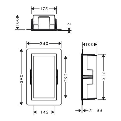 Hansgrohe 56094140 XTRASTORIS INDIVIDUAL nicchia ad incasso in acciaio inox  spazzolato, con cornice L.15 H.30 P.10 cm, colore bronzo finitura opaco