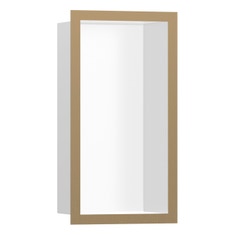 Immagine di Hansgrohe XTRASTORIS INDIVIDUAL nicchia ad incasso L.15 H.30 P.10 cm, colore bianco finitura opaco, con cornice colore bronzo finitura opaco 56096140