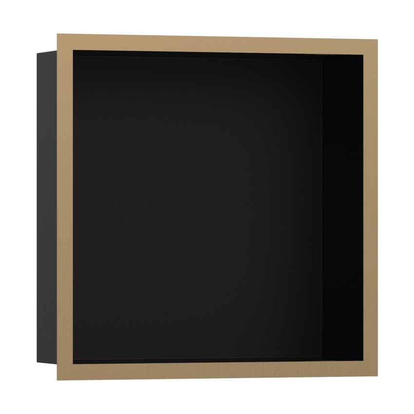 Immagine di Hansgrohe XTRASTORIS INDIVIDUAL nicchia ad incasso L.30 H.30 P.10 cm, colore nero finitura opaco, con cornice colore bronzo finitura opaco 56098140