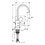 Immagine di Hansgrohe VIVENIS miscelatore monocomando lavabo 210, con bocca orientabile e salterello, finitura cromo 75030000