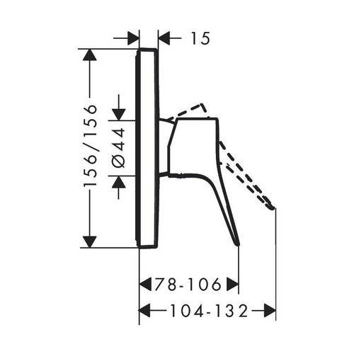 Immagine di Hansgrohe VIVENIS miscelatore monocomando doccia, ad incasso, finitura cromo 75615000