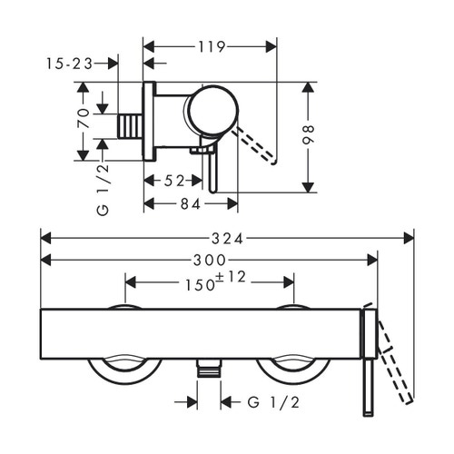 Immagine di Hansgrohe FINORIS miscelatore monocomando doccia, esterno, finitura cromo 76620000