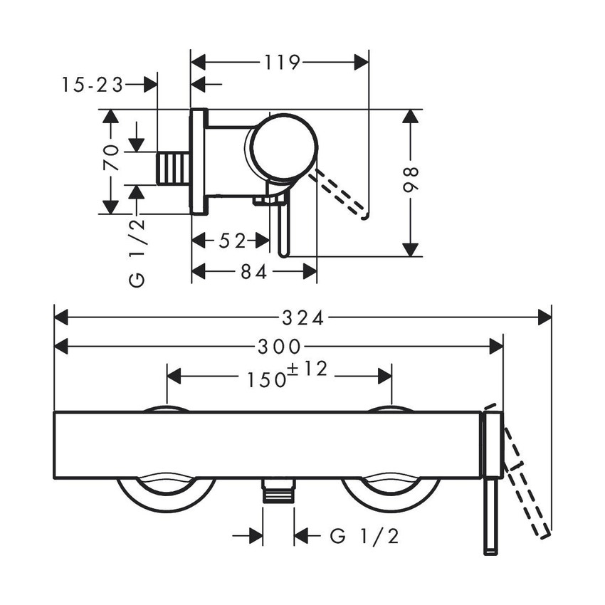 Immagine di Hansgrohe FINORIS miscelatore monocomando doccia, esterno, finitura cromo 76620000
