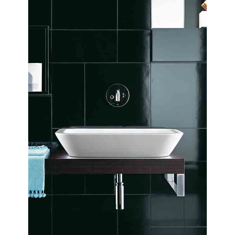 Immagine di Pozzi Ginori Q3 bacinella da appoggio rettangolare 70, senza piano rubinetteria, bianco 43112000