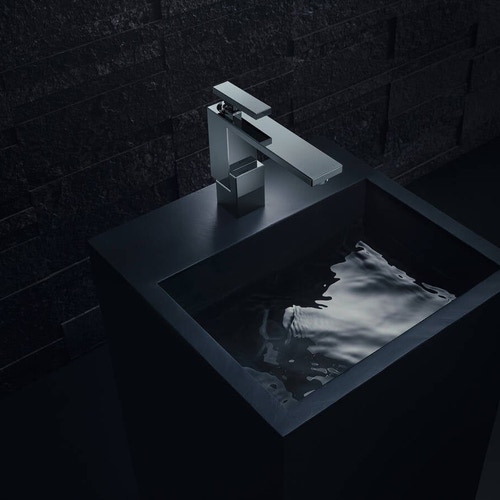 Immagine di Axor EDGE miscelatore monocomando lavabo 130, con set di scarico push-open, finitura cromo 46010000