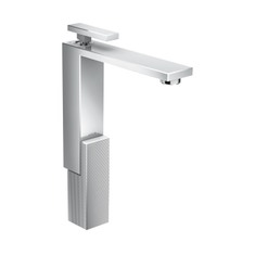 Immagine di Axor EDGE miscelatore monocomando lavabo 280, con set di scarico push-open, e taglio a diamante, finitura cromo 46031000
