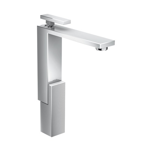 Immagine di Axor EDGE miscelatore monocomando lavabo 280, con set di scarico push-open, e taglio a diamante, finitura cromo 46031000