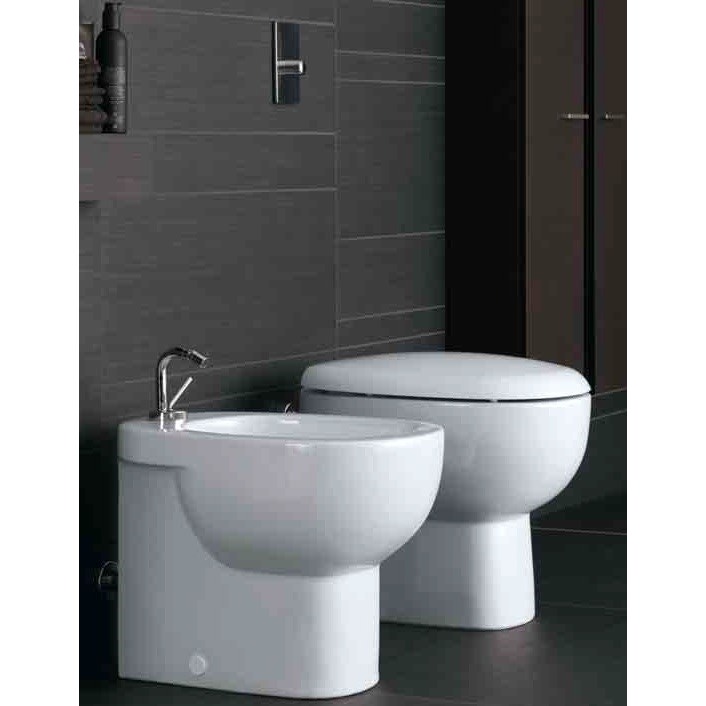 Immagine di Pozzi Ginori Quinta vaso con scarico a pavimento (S) completo di sedile, bianco  03340000