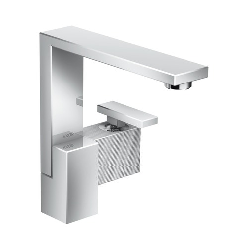 Immagine di Axor EDGE miscelatore monocomando lavabo 190, con set di scarico push-open e taglio a diamante, finitura cromo 46021000