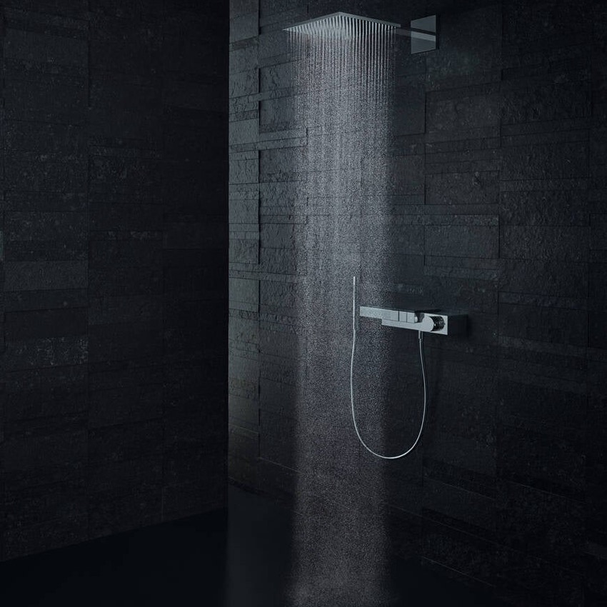 Immagine di Axor EDGE miscelatore termostatico esterno, ad incasso, per 3 utenze, con taglio a diamante, finitura cromo 46141000