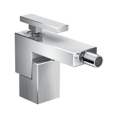 Immagine di Axor EDGE miscelatore monocomando bidet, con set di scarico push-open, con taglio a diamante, finitura cromo 46211000