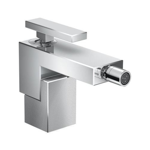 Immagine di Axor EDGE miscelatore monocomando bidet, con set di scarico push-open, con taglio a diamante, finitura cromo 46211000
