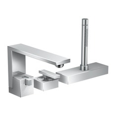 Immagine di Axor EDGE rubinetteria 3 fori, bordo vasca, con taglio a diamante, finitura cromo 46431000