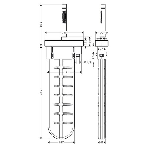 Immagine di Axor EDGE set esterno a bordo vasca, finitura cromo 46470000
