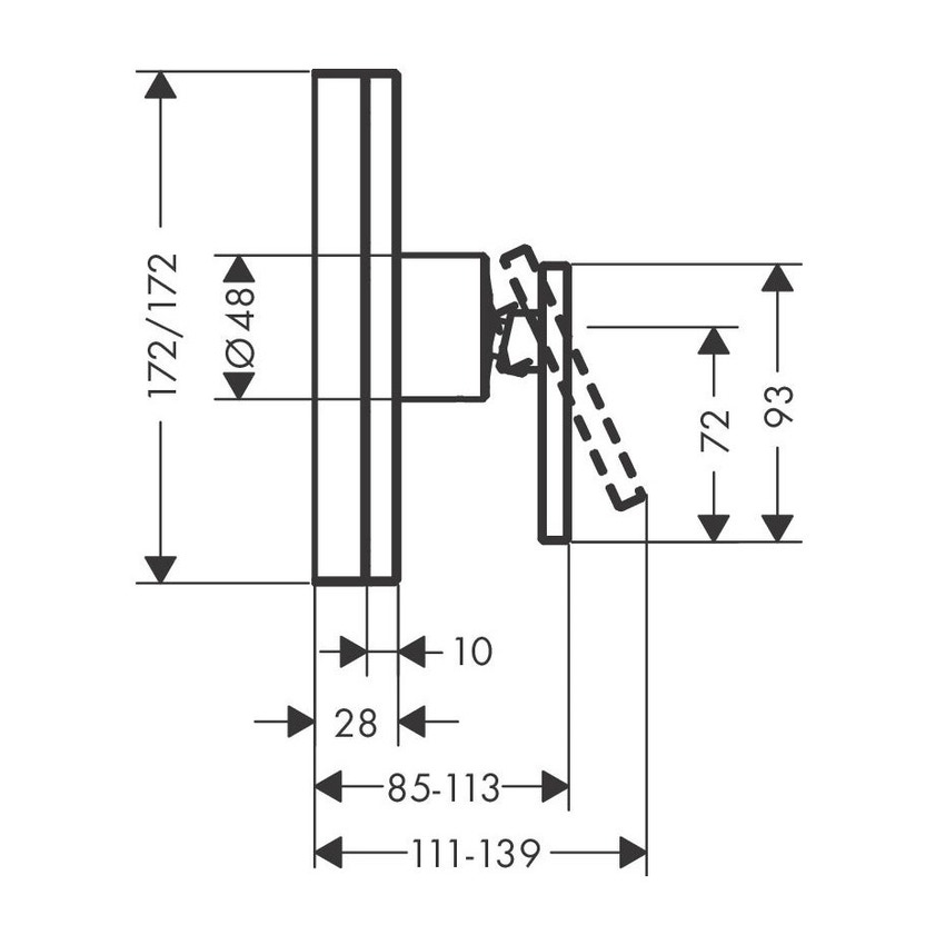 Immagine di Axor EDGE set esterno monocomando doccia, ad incasso, finitura cromo 46650000