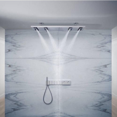 Immagine di Axor EDGE modulo termostatico Select 680/100, ad incasso, per 5 utenze, con taglio a diamante, finitura cromo 46731000