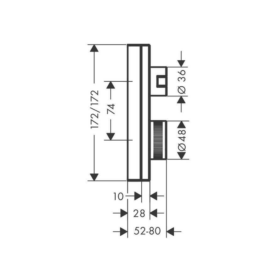 Immagine di Axor EDGE termostatico ad incasso, con valvola d'arresto e deviatore, con taglio a diamante, finitura cromo 46761000