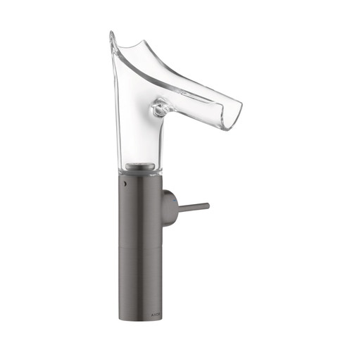 Immagine di Axor STARCK V miscelatore monocomando per lavabo 220, con bocca di erogazione in vetro per ciotole, con set di scarico, finitura  brushed black cromo 12114340