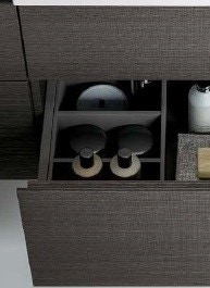 Immagine di Pozzi Ginori Tower divisore portaoggetti 210 per cassettoni inferiori, finitura rovere grigio texturizzato 84817098