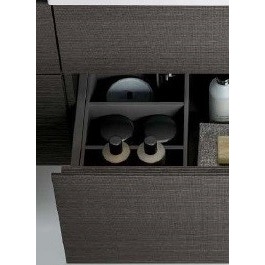 Immagine di Pozzi Ginori Tower divisore portaoggetti 210 per cassettoni inferiori, finitura rovere grigio texturizzato 84817098