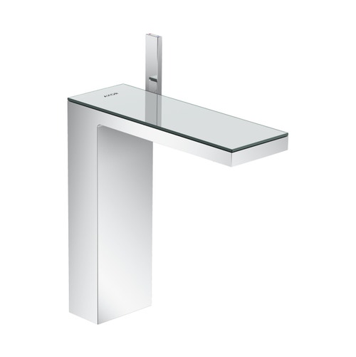 Immagine di Axor MYEDITION miscelatore monocomando lavabo 230, con set scarico push-open, finitura cromo e vetro a specchio 47020000