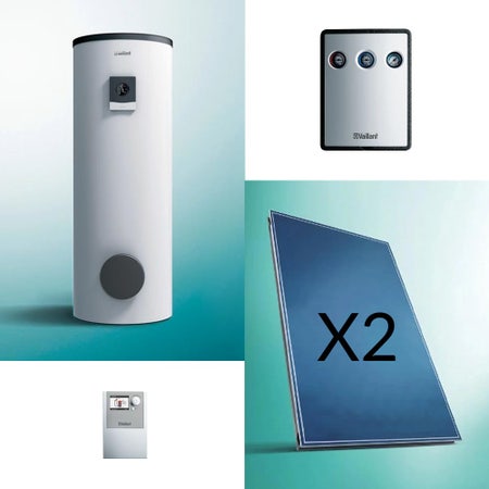 Immagine di Vaillant Kit solare auroTHERM pro con bollitore ACS da 300 litri, stazione solare e centralina climatica 0020223462