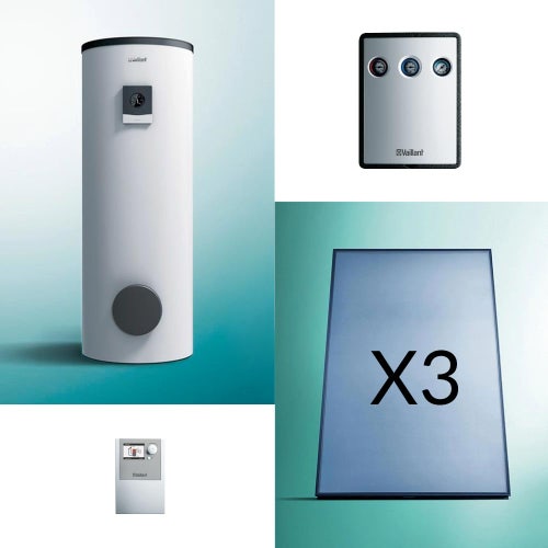 Immagine di Vaillant Kit solare auroTHERM con bollitore ACS da 400 litri, stazione solare e centralina climatica 0020223466