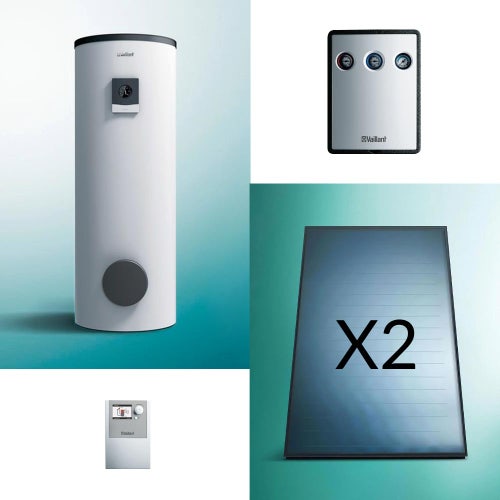 Immagine di Vaillant Kit solare auroTHERM plus con bollitore ACS da 300 litri, stazione solare e centralina climatica 0020223464