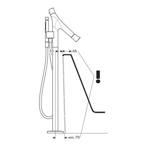 Immagine di Axor STARCK ORGANIC miscelatore monocomando vasca, a pavimento, finitura cromo 12016000