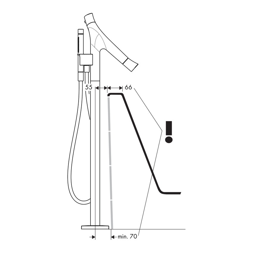 Immagine di Axor STARCK ORGANIC miscelatore monocomando vasca, a pavimento, finitura cromo 12016000