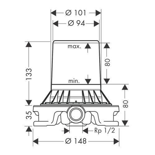 Immagine di Axor Corpo incasso per miscelatori a pavimento 10452180