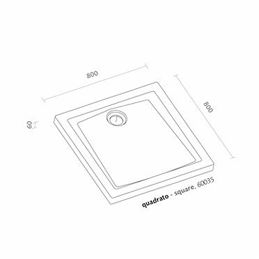 Immagine di Pozzi Ginori 60 mm piatto doccia quadrato 80x80, bianco 60035000