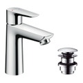 Immagine di Hansgrohe TALIS E miscelatore monocomando lavabo 110, con piletta push-open, finitura cromo 71711000