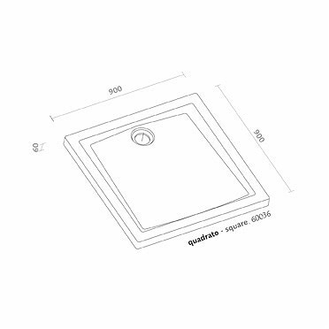 Immagine di Pozzi Ginori 60 mm piatto doccia quadrato 90x90, bianco 60036000