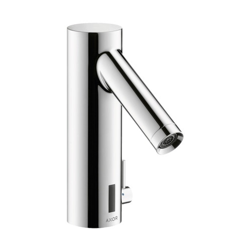 Immagine di Axor STARCK miscelatore elettronico lavabo, con leva di regolazione temperatura e alimentazione a batteria, finitura cromo 10101000