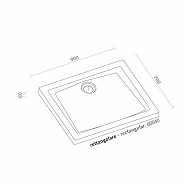 Immagine di Pozzi Ginori 60 mm piatto doccia rettangolare 90x70, bianco 60040000