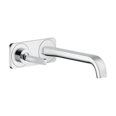 Immagine di Axor CITTERIO E miscelatore monocomando lavabo, ad incasso a parete, con bocca d'erogazione 22,1 cm e piastra, finitura cromo 36114000