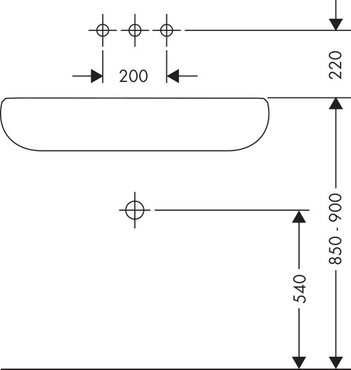 Immagine di Axor CITTERIO E rubinetteria 3 fori lavabo, ad incasso a parete, con bocca d'erogazione 22 cm e piastra, finitura cromo 36115000