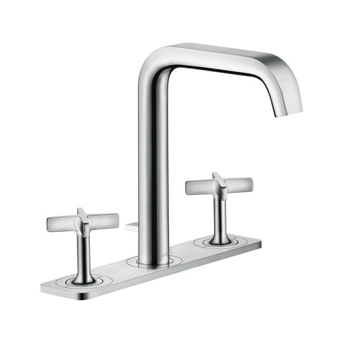 Immagine di Axor CITTERIO E rubinetteria 3 fori lavabo 170, con piastrina e set di scarico pop-up, finitura cromo 36116000